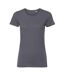 Womens/ladies organic short-sleeved t-shirt convoy grey Russell-1