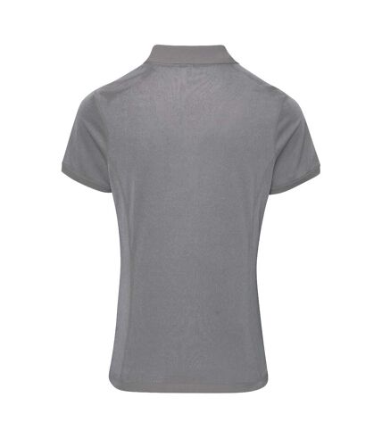 Premier Womens/Ladies Coolchecker Short Sleeve Pique Polo T-Shirt (Dark Grey) - UTRW4402