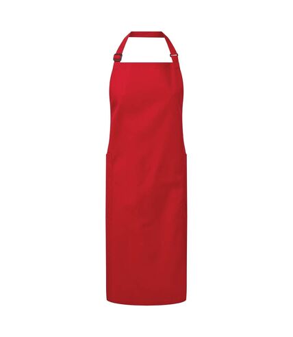 Organic fairtrade certified recycled full apron one size red Premier