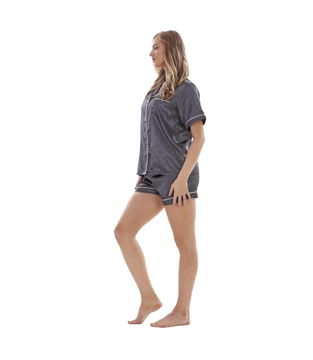 Ensemble De Pyjama Court Manches Courtes Femme Charbon Keanu-4