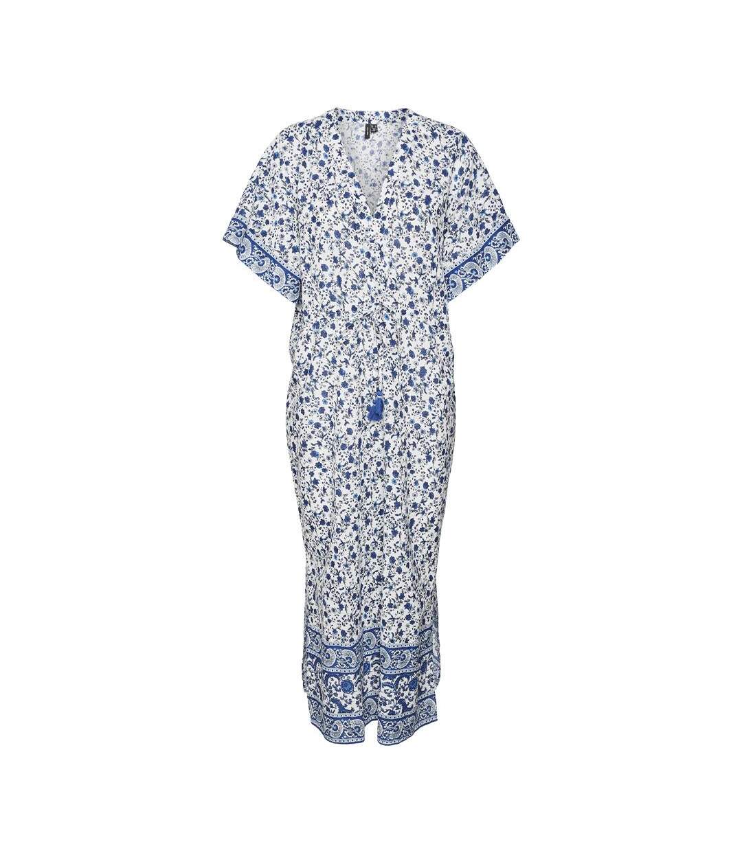 Robe blanche/bleu femme vero moda ilan-1