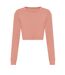 Womens/ladies crop triblend long-sleeved t-shirt dusty pink Awdis