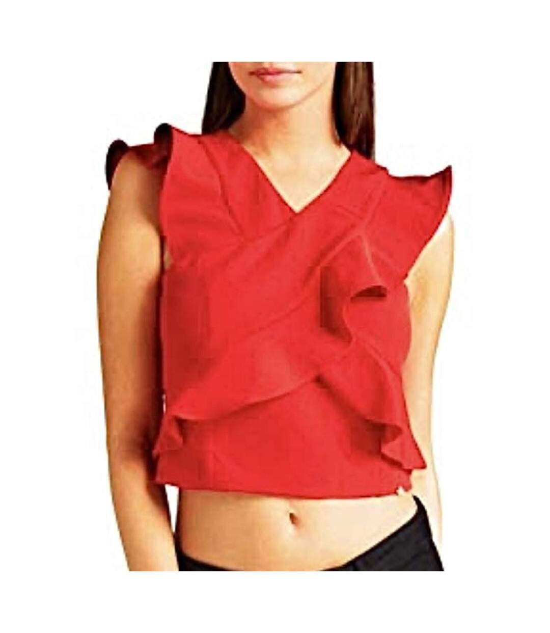 Top Rouge Femme Guess Ruffle - M-1