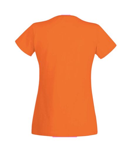 Womens/Ladies Value Fitted Short Sleeve Casual T-Shirt (Bright Orange) - UTBC3901