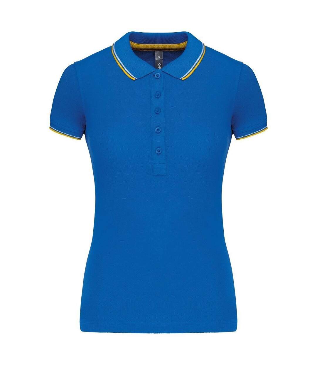 Polo manches courtes - Femme - K251 - bleu roi - jaune - blanc-1