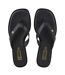 Womens/ladies Toe Post Flat Sandals Black Miso-3