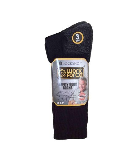 3 Pack Mens Heavy Duty Work Socks for Steel Toe Boots