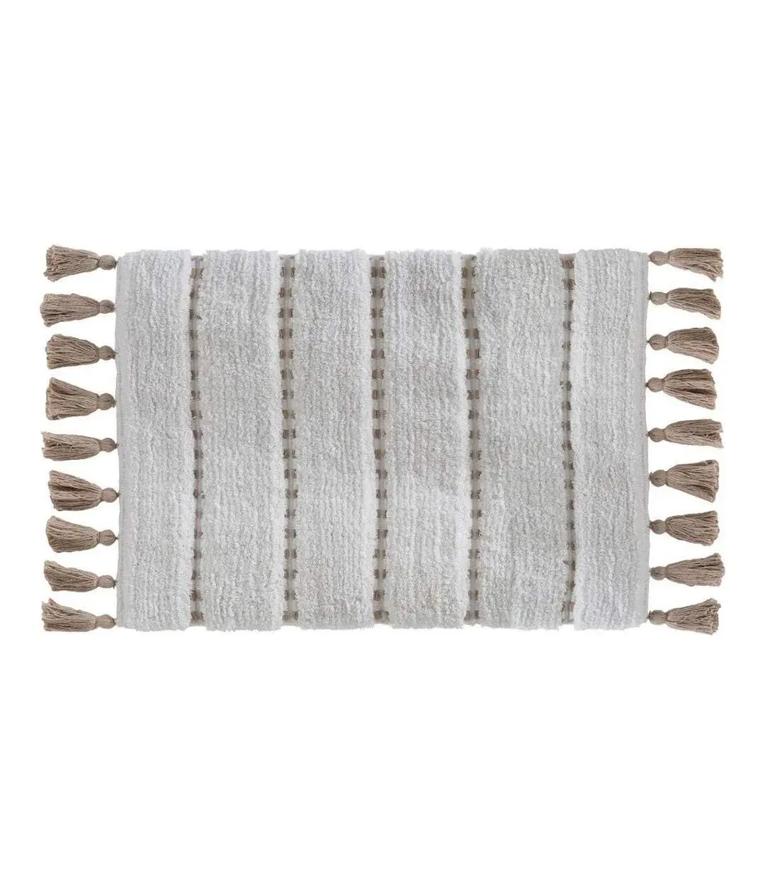 Tapis Salle de Bain Pompons 50x75cm Taupe-1