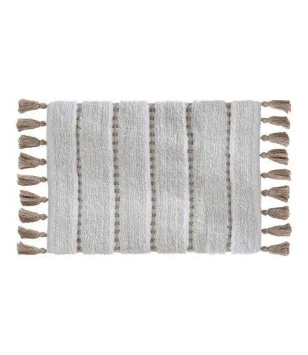 Tapis Salle de Bain Pompons 50x75cm Taupe