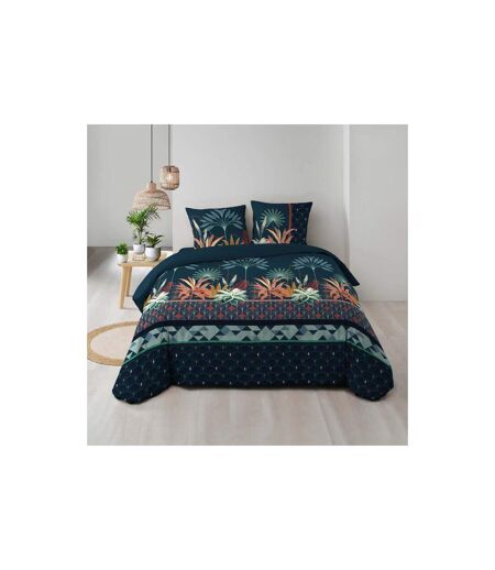 Parure de Lit 3 Pièces Floriana 240x220cm Bleu