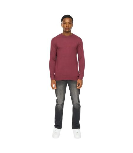 Mens Consenza Knitted Crew Neck Sweatshirt Raisin Duck And Cover