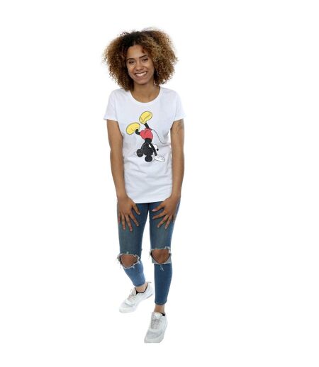 Disney T-shirt en coton à l'envers Mickey Mouse Femme/Femme (Blanc) - UTBI31422