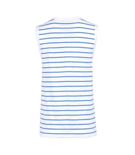 Womens/ladies Fariah Striped Sleeveless T-shirt White Sonic Blue Regatta