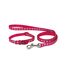 Small bite reflective dog collar and lead set 20cm 30cm pink Ancol-1