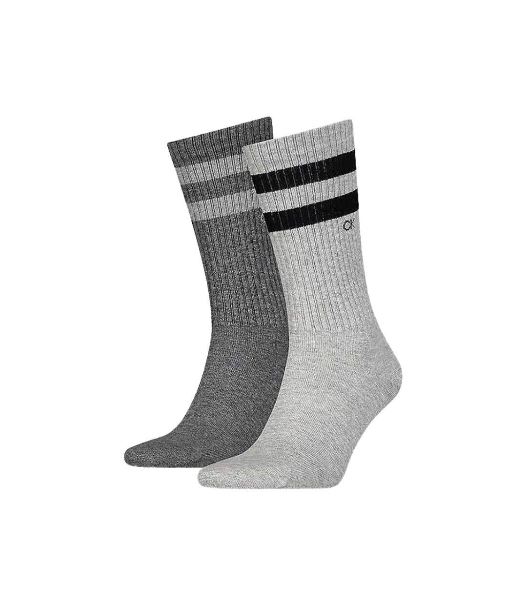 Chaussettes Motif/style Rayures Contrastées Homme Gris Calvin Klein-1