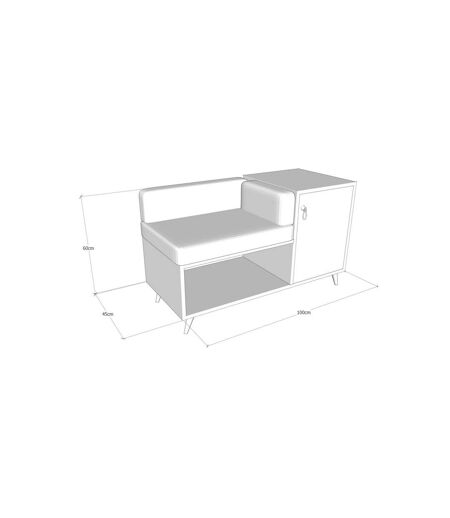 Banc d'entrée design marbré Anzer - L. 100 x H. 60 cm - Marron noix
