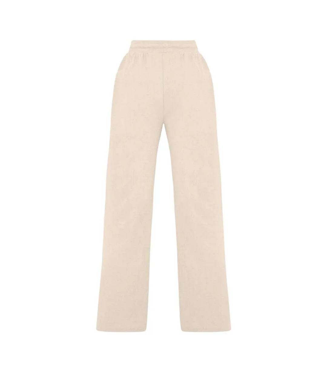 Womens/ladies Ribbed Wide Leg Sweatpants Stone I Saw It First-3