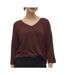 Pull bordeaux femme vero moda brianna 3/4-1