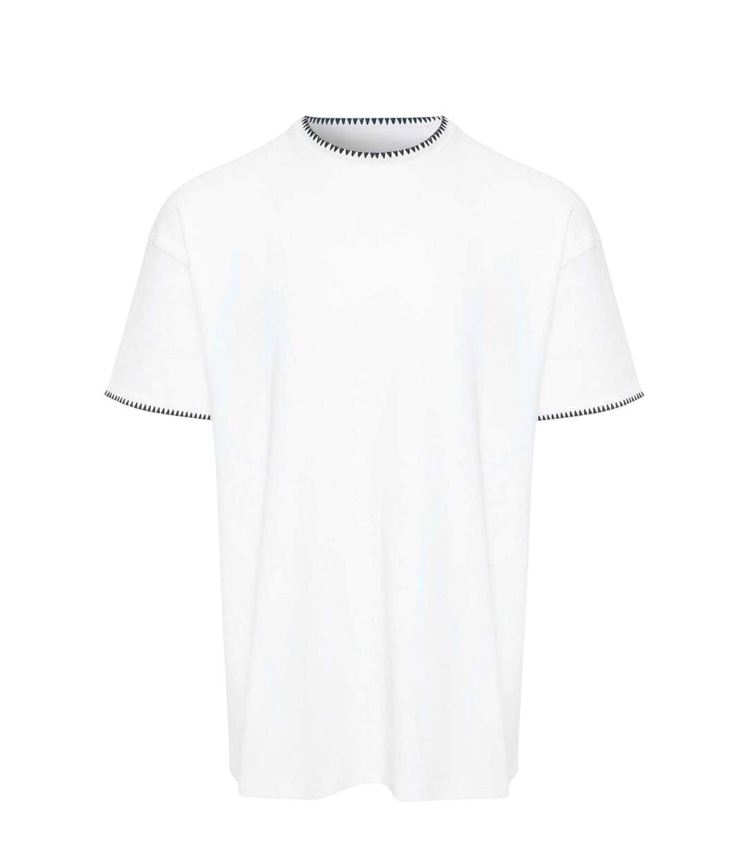 T-shirt Motif/style Zig-zag Homme Blanc Threadbare-1