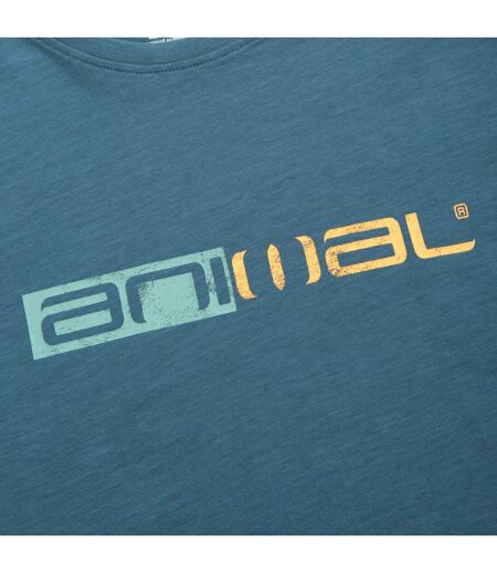 Animal Mens Jacob Distressed Logo Natural T-Shirt (Teal) - UTMW2437