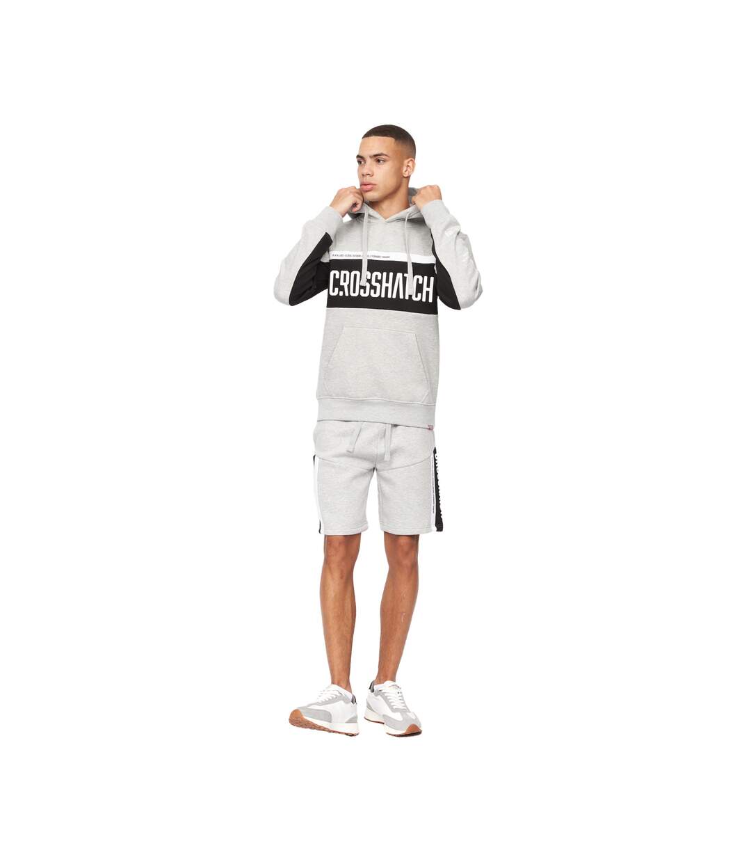 Sweat À Capuche Silomane Homme Gris Chiné Crosshatch-1