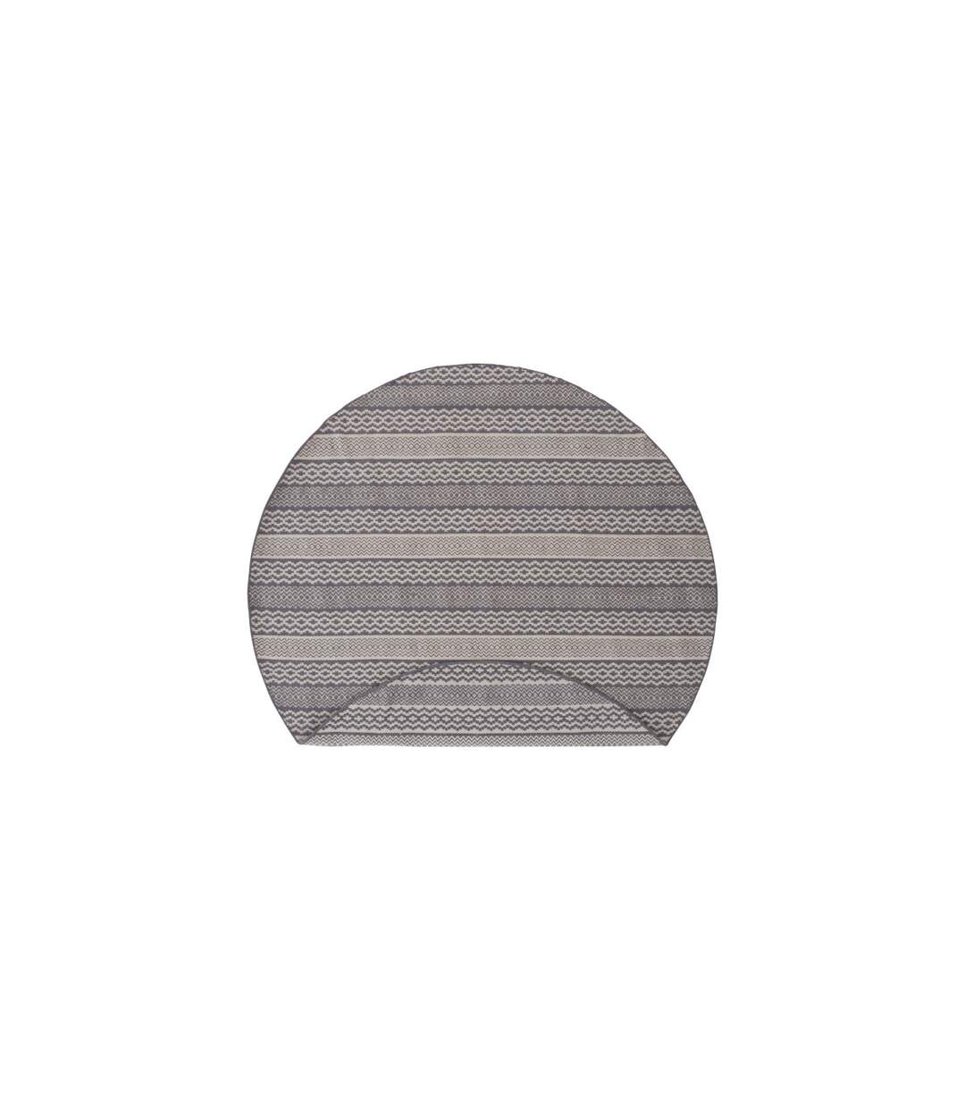 Tapis Rond Imprimé Sishu 200cm Gris-2