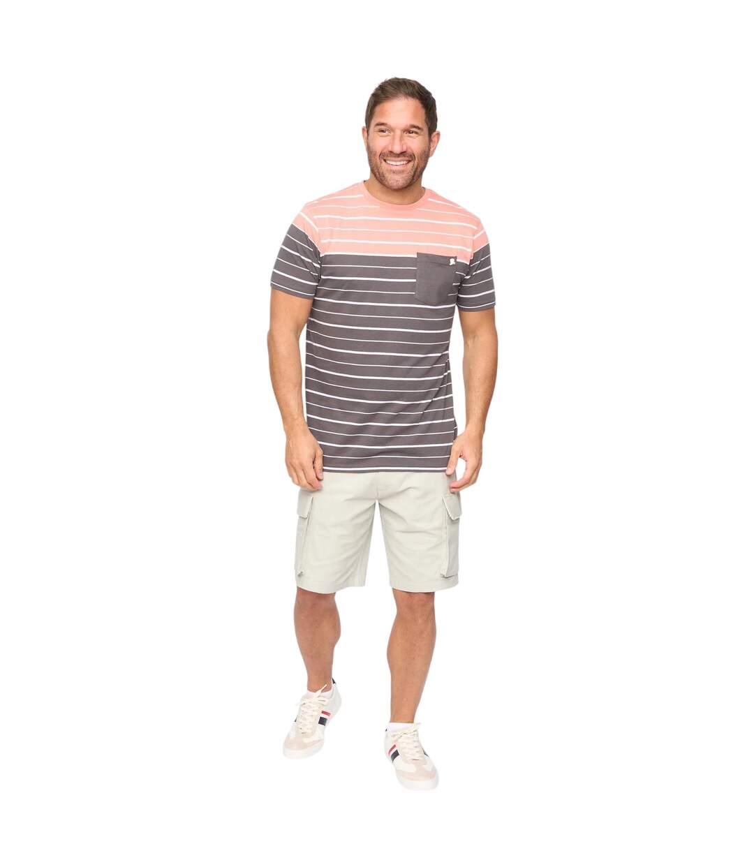 T-shirt Manches Courtes Tous Les Jours Blaydon Homme Anthracite À Rayures Bewley & Ritch-4
