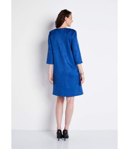 Robe ample courte en tissu suédé uni