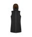 Womens/ladies Hooded Reversible Gilet Black Museum-1