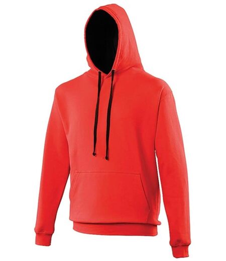 Sweat à capuche contrastée unisexe - JH003 - rouge et noir