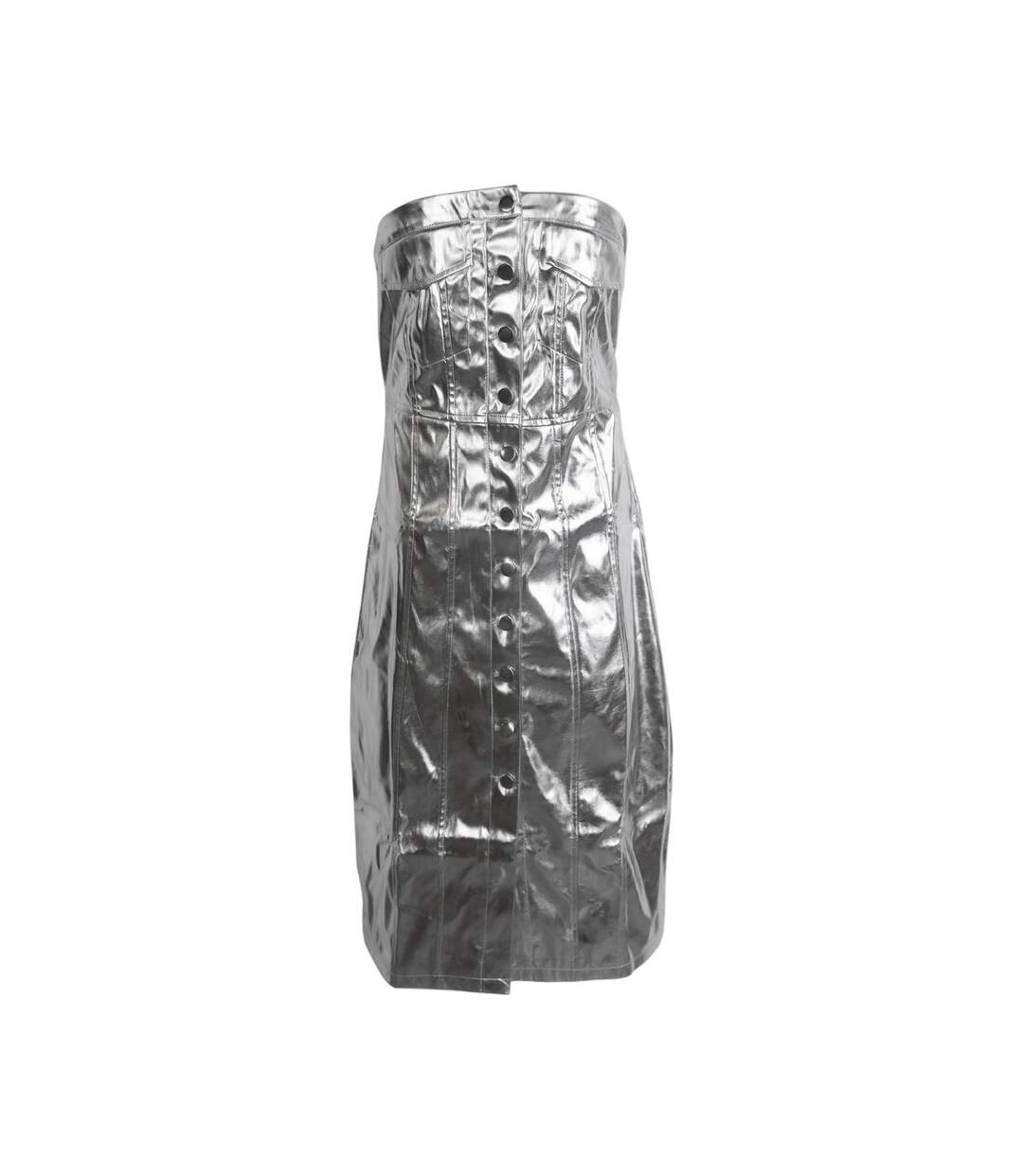Womens/ladies Metallic Bandeau Maxi Dress Silver AmyLynn-2