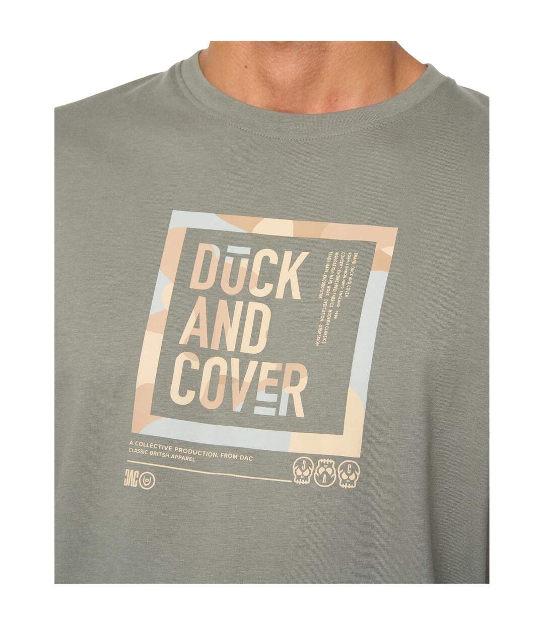 Mens Primatic T-shirt Dark Olive Duck And Cover-4
