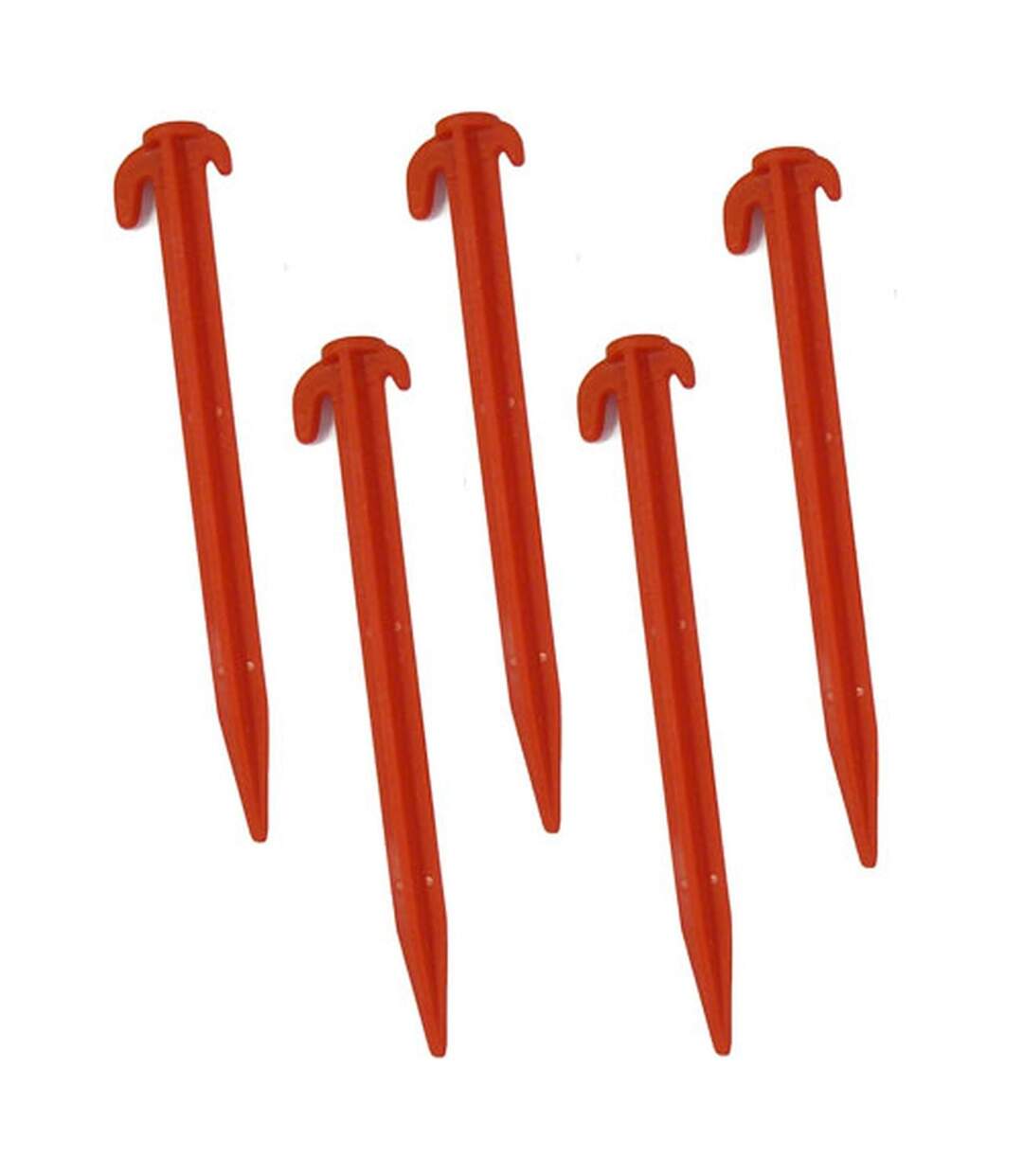 Pack of 5  Plastic 8in tent peg  one size red W4-4