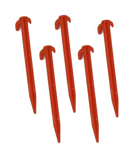 W4 Plastic 8in Tent Peg (Pack Of 5) (Red) (One Size) - UTMD419