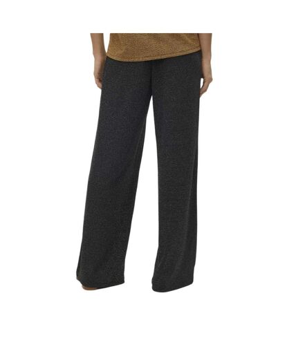 Pantalon Ample Noir/Argenté Femme Vero Moda Kanva Glitter - L