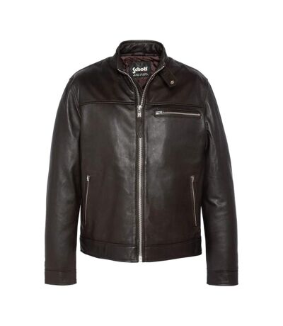 Blouson en cuir marron homme schott william - l