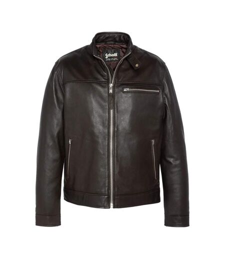 Blouson en cuir marron homme schott william - l