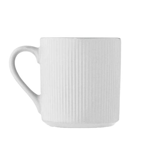 Ribbed ceramic 340ml mug one size white MidOcean