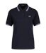 Polo Motif/style Col À Double Rayure Retro Femme Bleu Marine Fred Perry-1