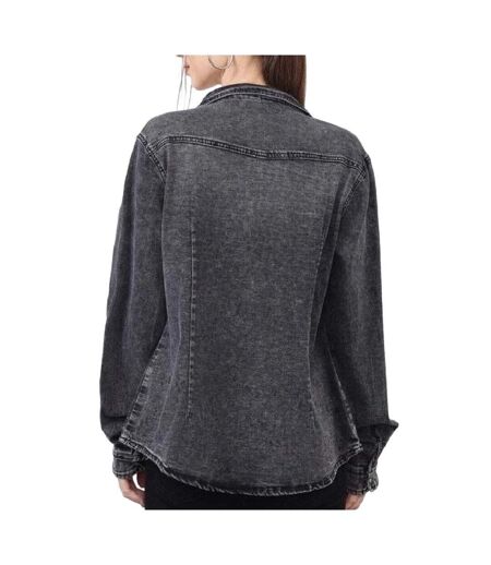 Chemise en jean noir femme monday premium bleach 1