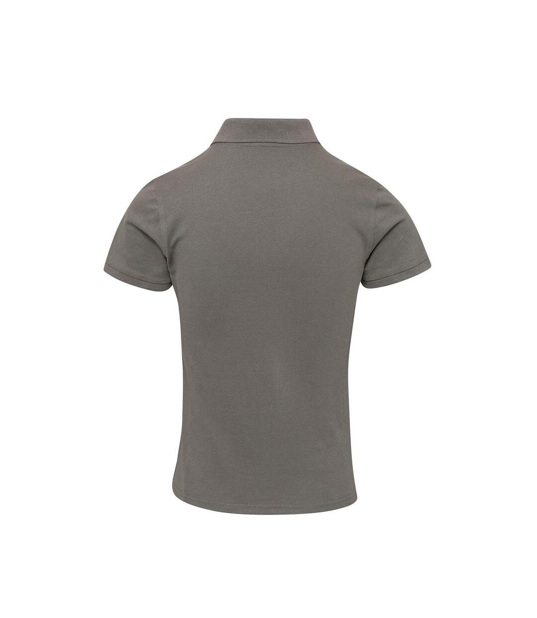 Womens/ladies Coolchecker Plus Piqu Polo With Coolplus Dark Grey Premier-2