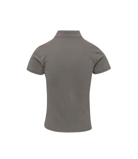 Womens/ladies Coolchecker Plus Piqu Polo With Coolplus Dark Grey Premier
