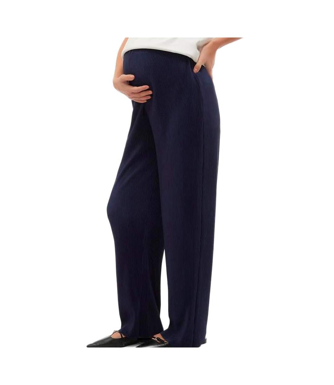 Pantalon de Grossesse Marine Femme MamaliciousPlisse - L-1