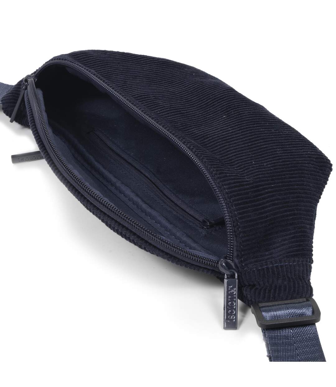 Isotoner banane mixte adulte velours côtelé marine avec bandoulière ajustable-2