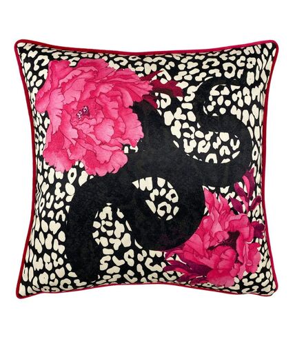 Furn Serpentine Animal Print Throw Pillow Cover (Pink/Charcoal) (One Size) - UTRV2648