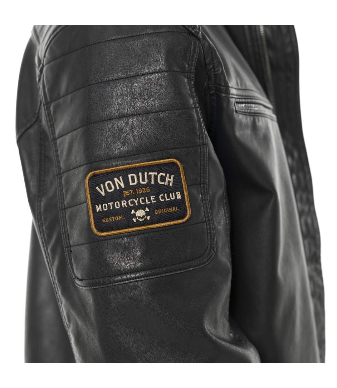 Veste Motard homme en simili poches poitrine et patchs Rider Vondutch-5
