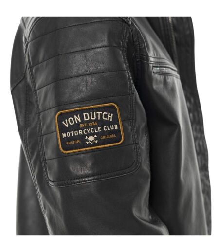 Veste Motard homme en simili poches poitrine et patchs Rider Vondutch