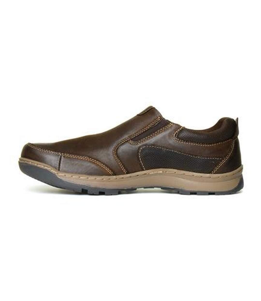 Hush Puppies Mens Jasper Slip On Leather Shoes (Brown) - UTFS6073-3