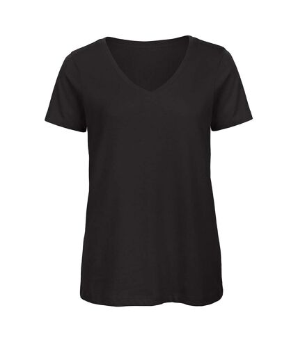 B&C Favourite - T-Shirt en coton bio à  col V - Femme (Noir) - UTBC3642