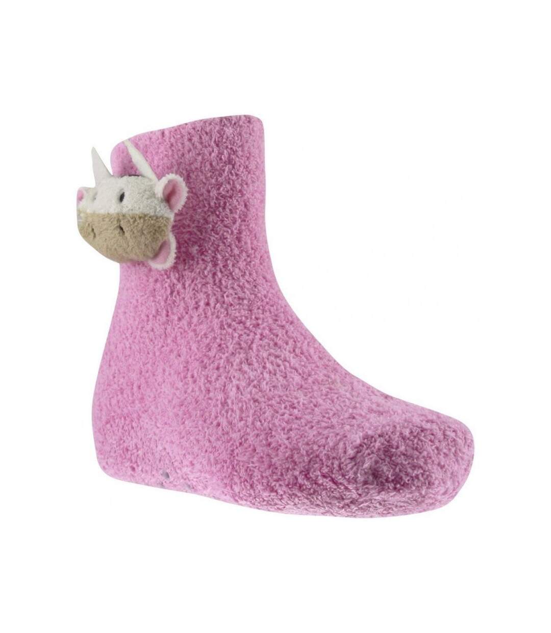 TWINDAY Chaussettes Femme Microfibre DOUDOU TETE 3D Rose